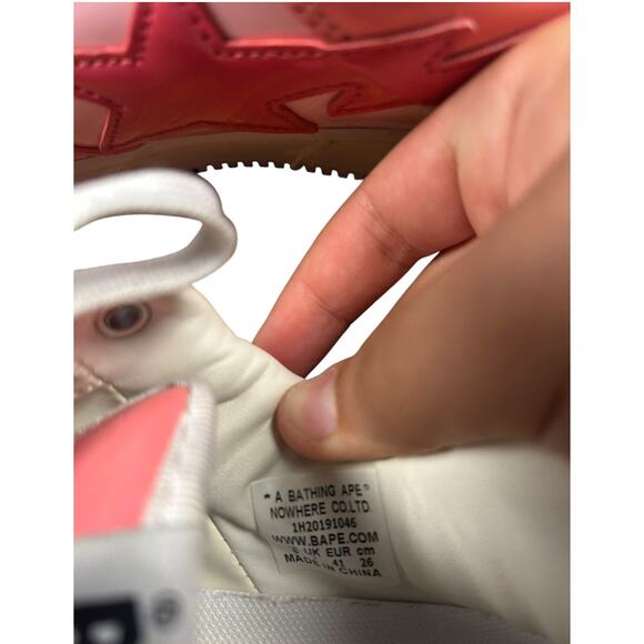 A Bathing Ape Bape Sta Y2K Pink Hype Sneakers - Picture 7 of 9